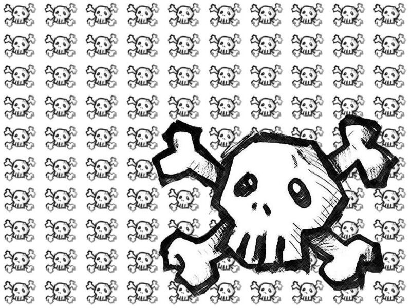 Skull and Crossbones — Black, Playful