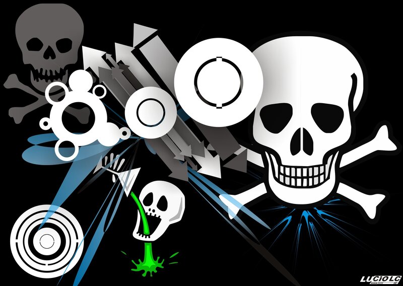 skull and crossbones collage