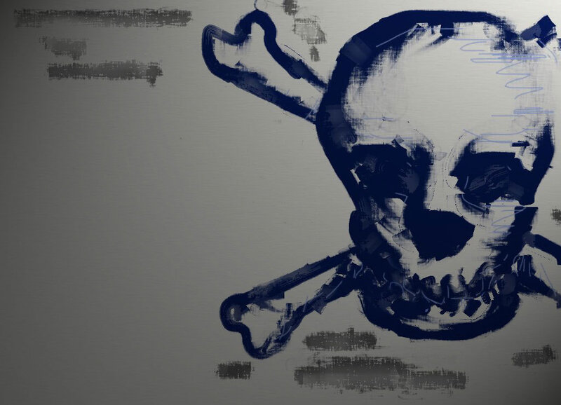 skull and crossbones drawing