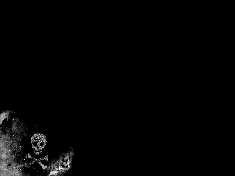 skull and crossbones in dark corner