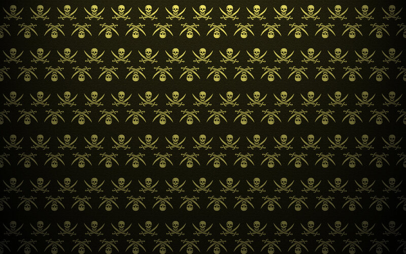 Skull and Crossbones Pattern — Black, Dark