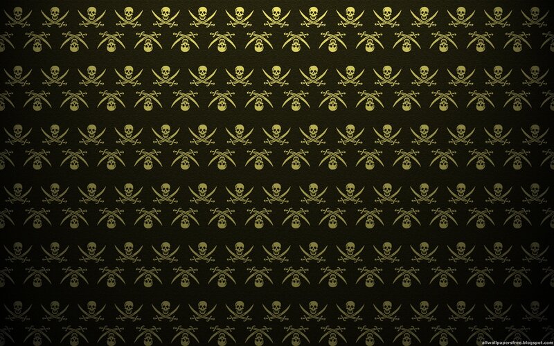 Skull and Crossbones Pattern — Black, Dark, Vector Art, Skulls, Swords