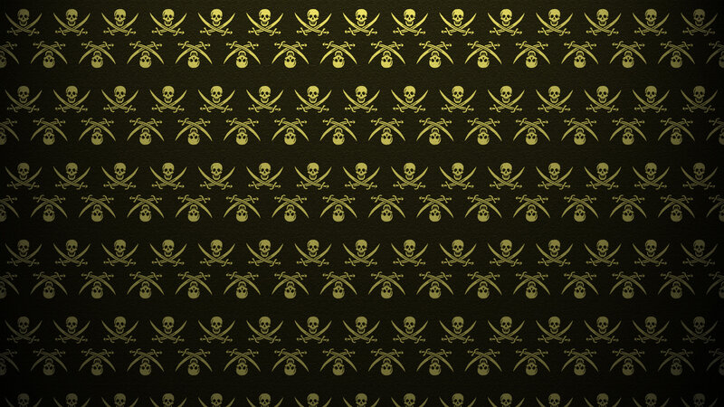 Skull and Crossbones Pattern — Black, Dark, Vector Art, Skulls