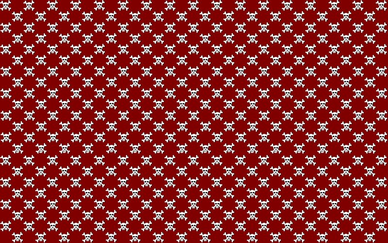 Skull and Crossbones Pattern — Red