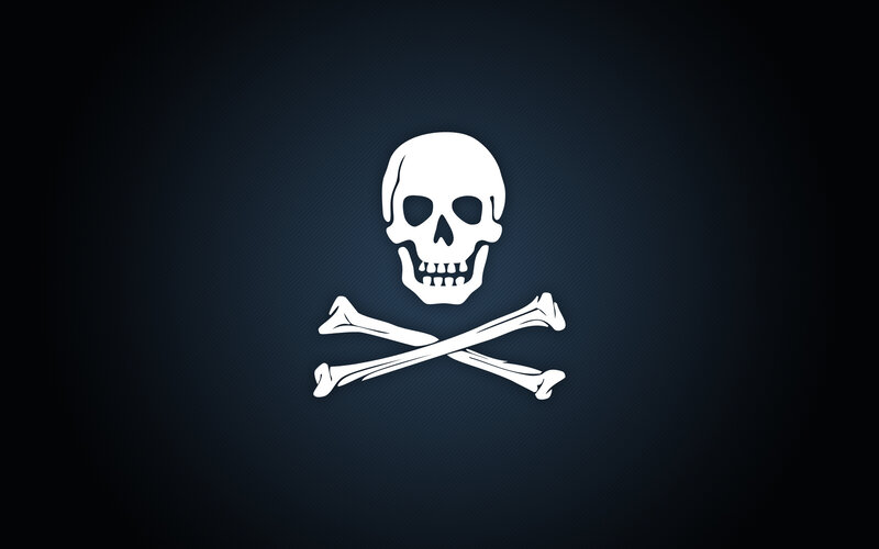 Skull and Crossbones — White, Dark, Vector Art, Crossed Bones, Black