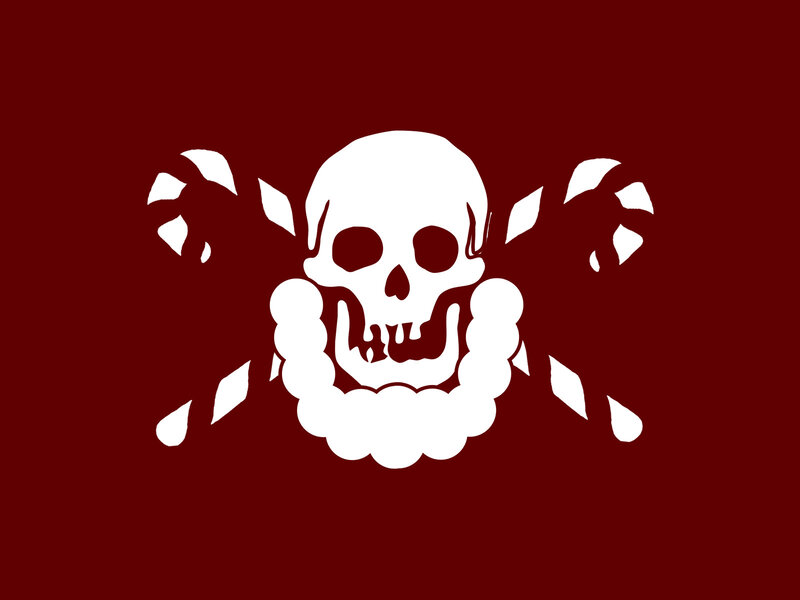 skull and crossbones with beard