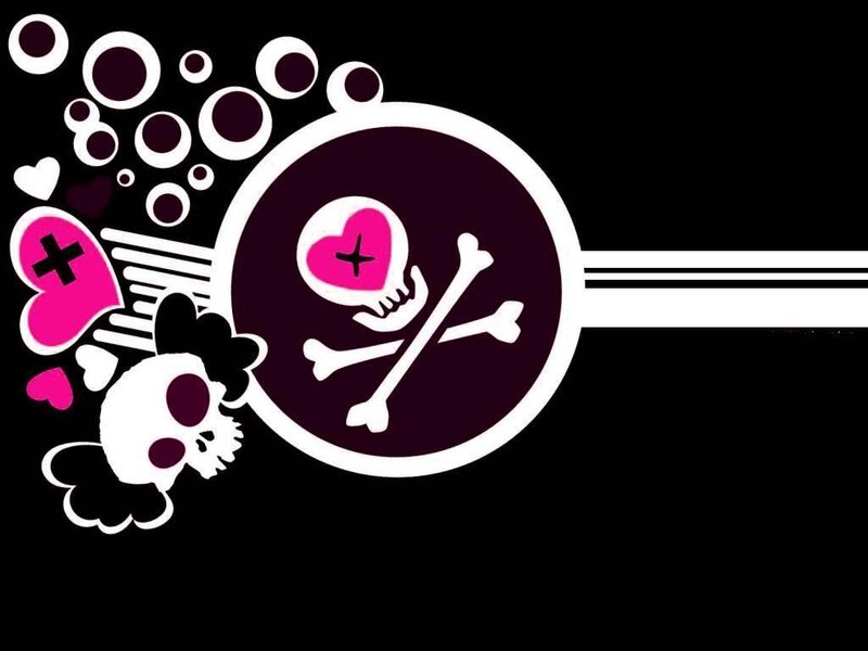 skull and crossbones with hearts