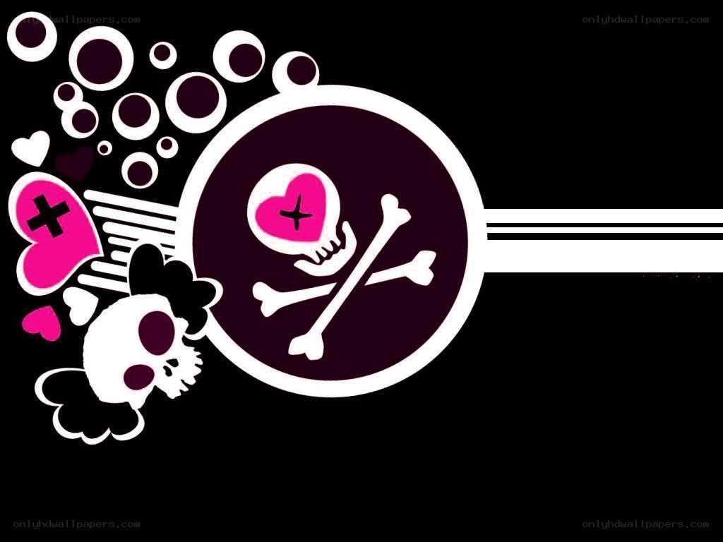 skull and crossbones with hearts