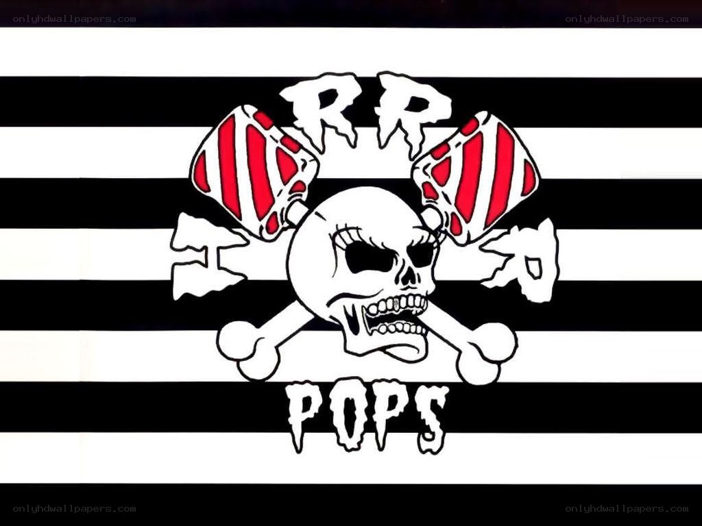 skull and crossbones with pom-poms