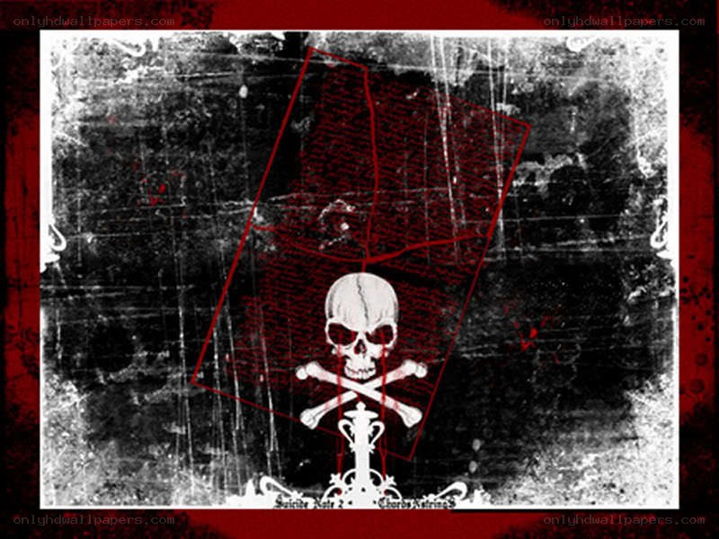 Skull and crossbones with red overlay