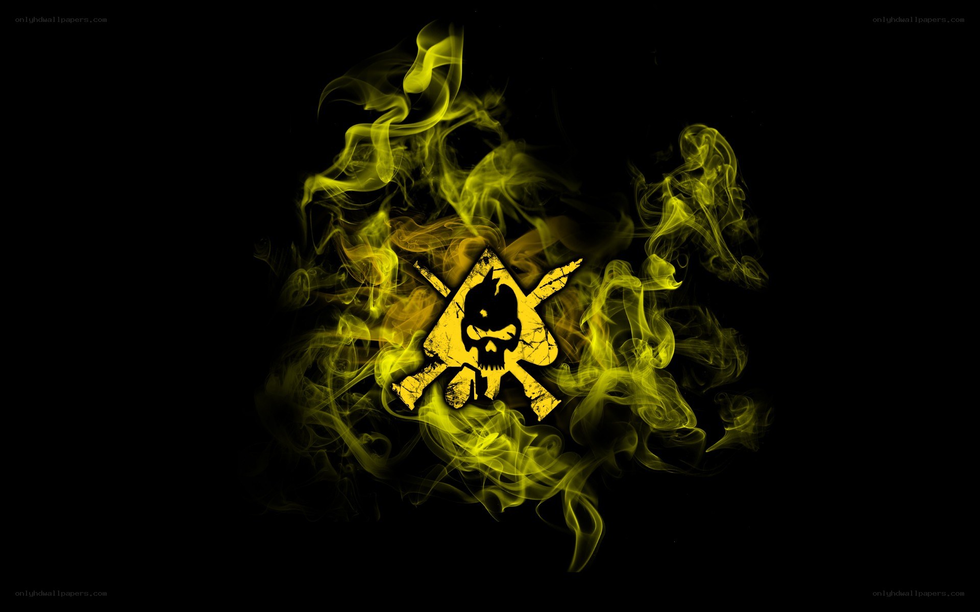 Skull and crossbones with smoke