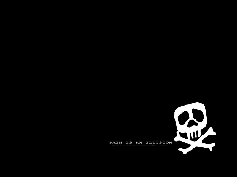 skull and crossbones with text