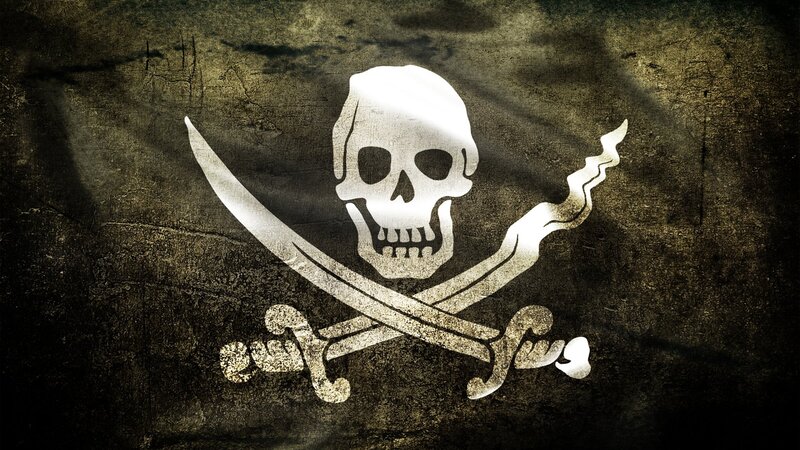 Skull and Crossed Swords — Black, Dark, Illustration, Flag