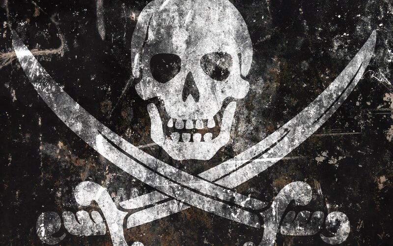 Skull and Crossed Swords — Black, Dark, Illustration