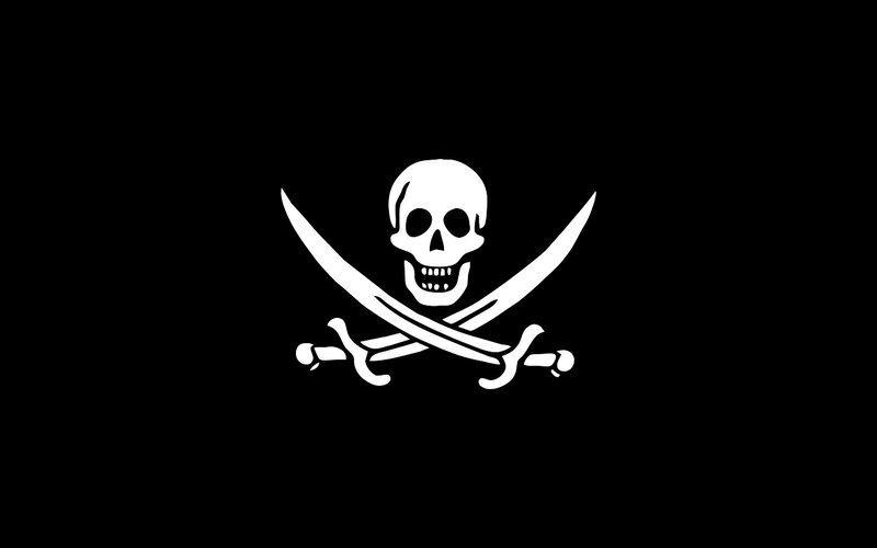 Skull and Crossed Swords — Black, Dark, Vector Art