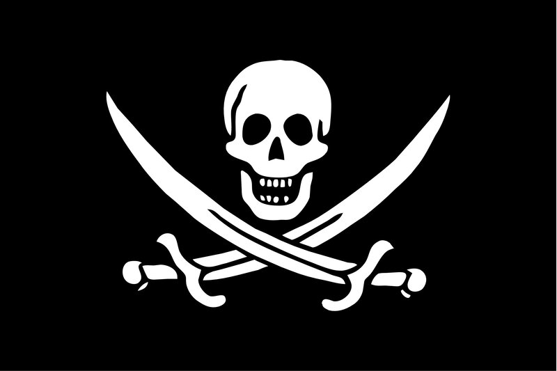 Skull and Crossed Swords — Black, Threatening