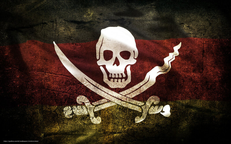 Skull and Crossed Swords — Red, Dark