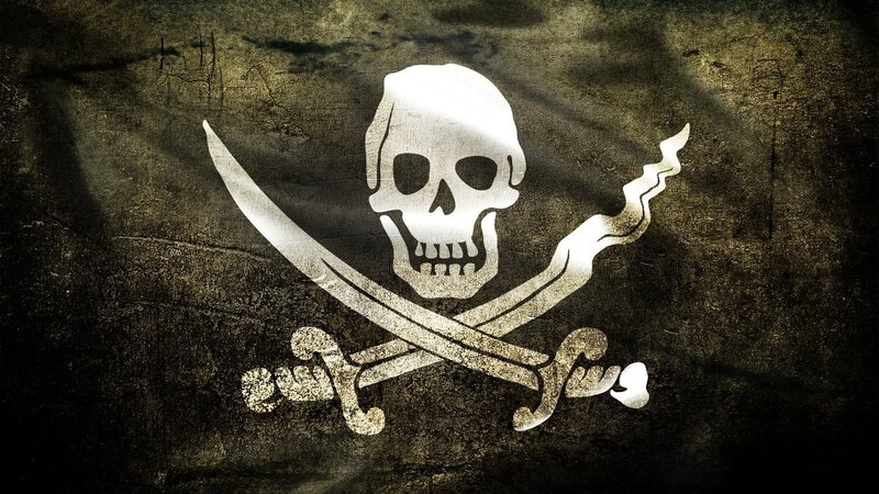 Skull and Crossed Swords — White, Dark, Illustration