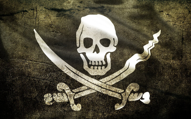 Skull and Crossed Swords — White, Dark