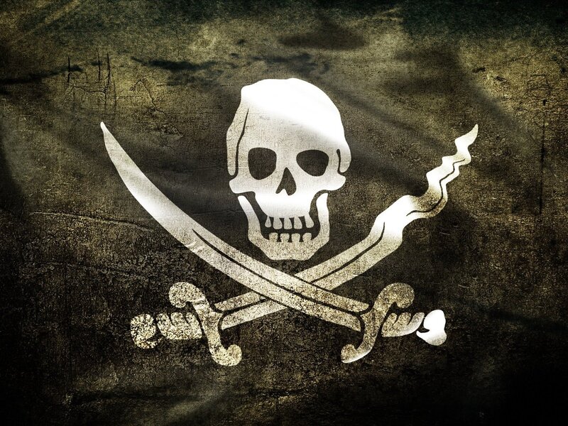Skull and Crossed Swords — White
