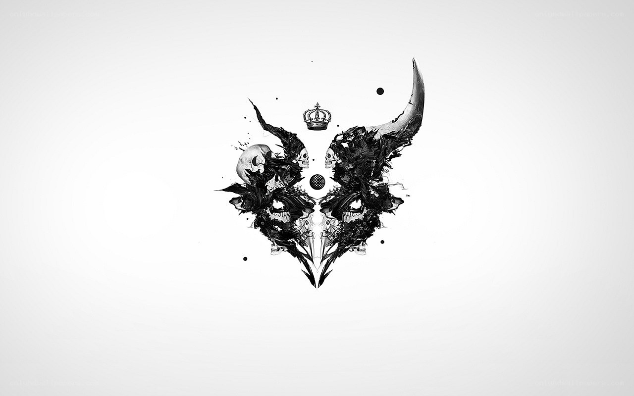 skull and crown abstract art