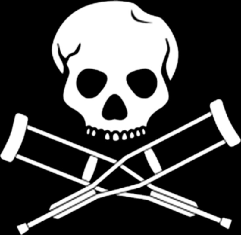 Skull and Crutches — Black