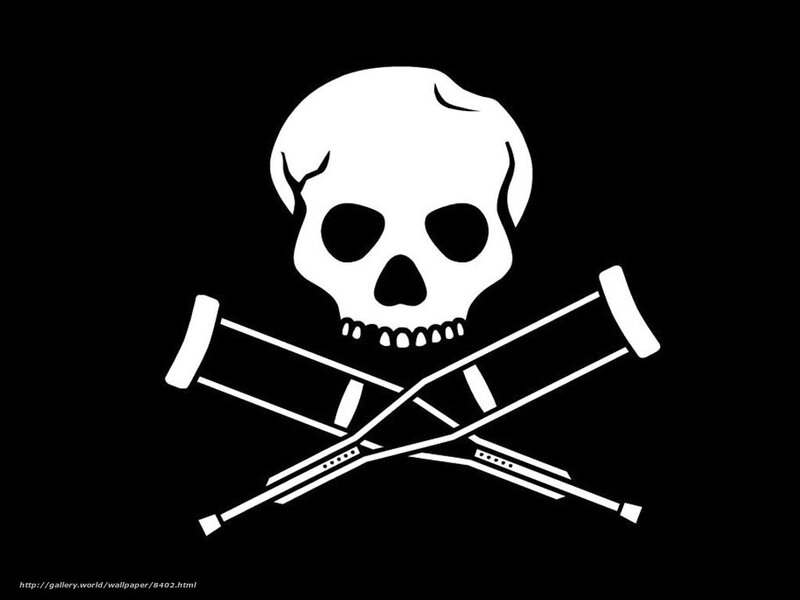 skull and crutches symbol