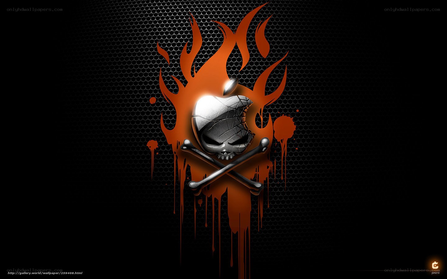 skull and flames wallpaper