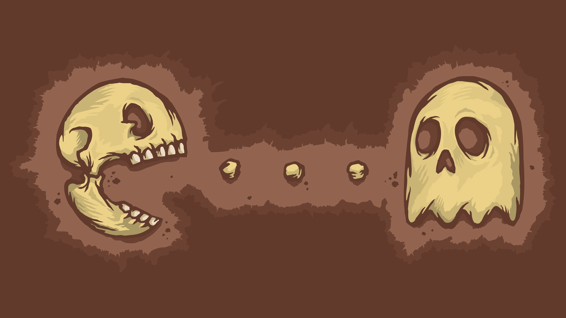 skull and ghost illustration
