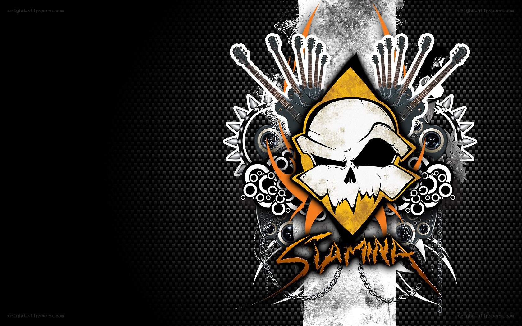 Skull and guitars design