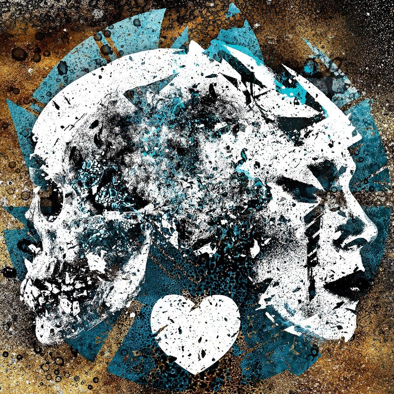 skull and heart art
