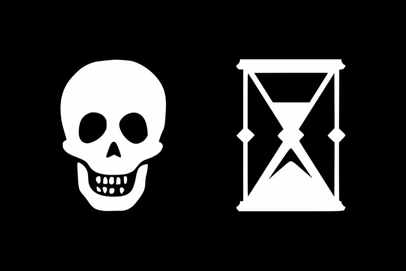 Skull and Hourglass — Black