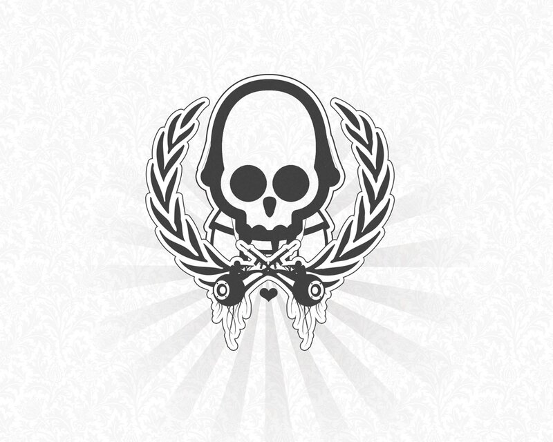 skull and laurel emblem