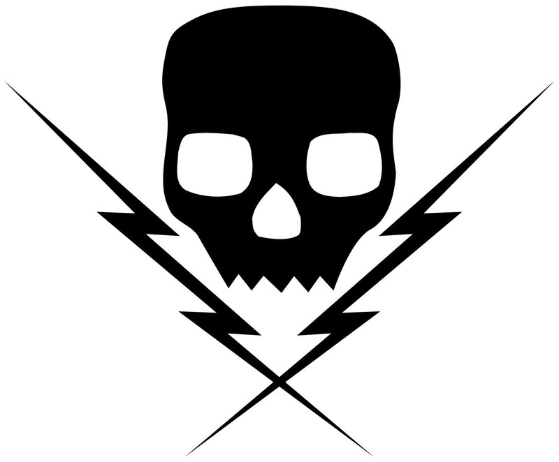 skull and lightning bolts
