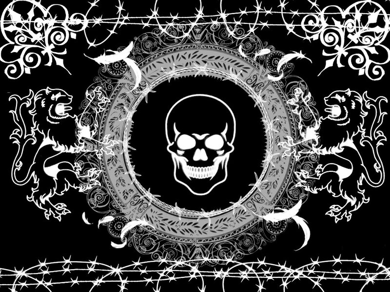 skull and lions emblem