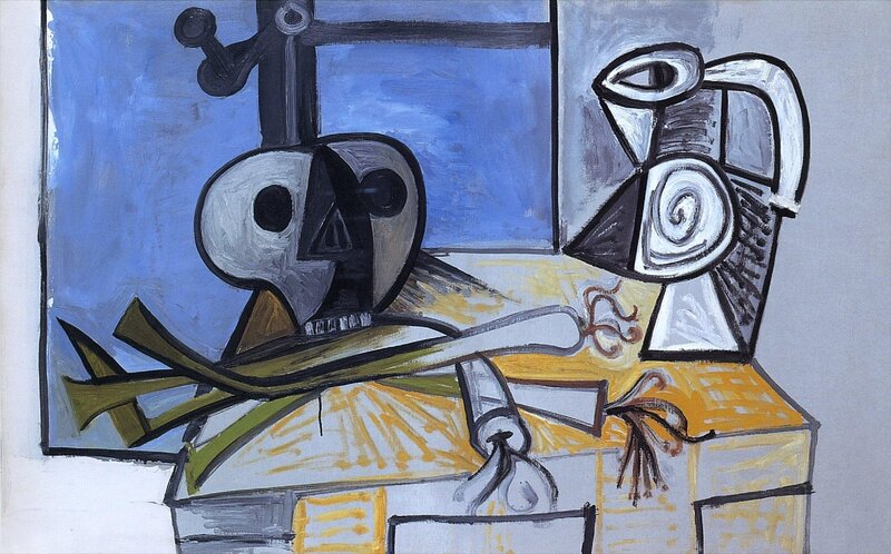 Skull and Pitcher on Table