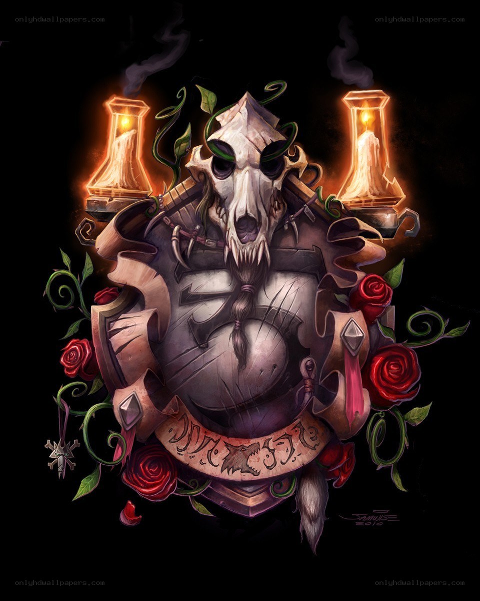 skull and roses emblem