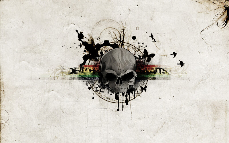 skull and splatter design