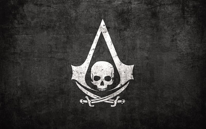 Skull and Swords Symbol — Black