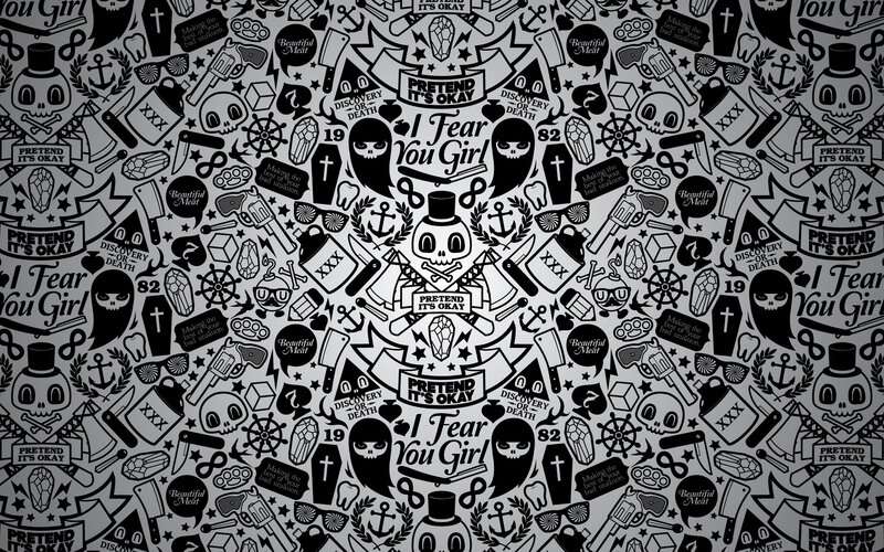 Skull and Weapon Collage