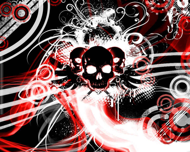 skull and wings design