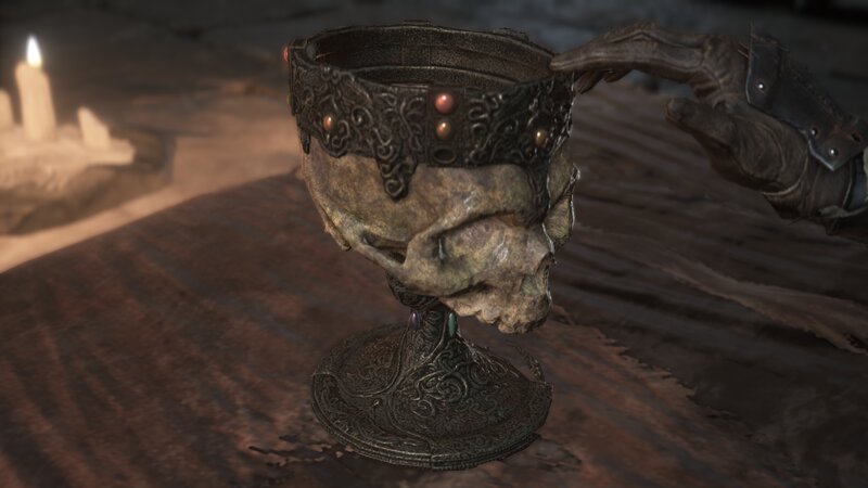 Skull Chalice on Table
