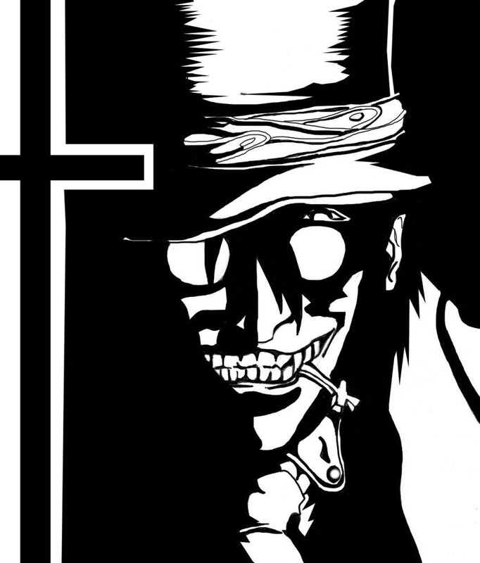skull character with hat