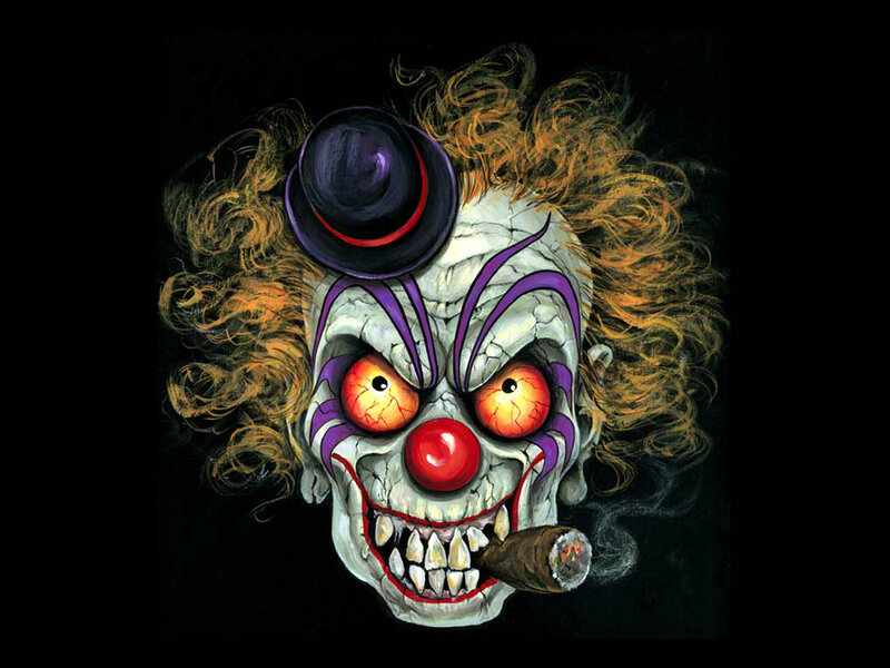 Skull Clown with Cigar — Black
