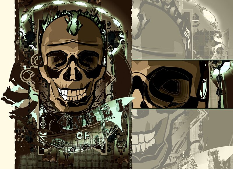skull collage artwork