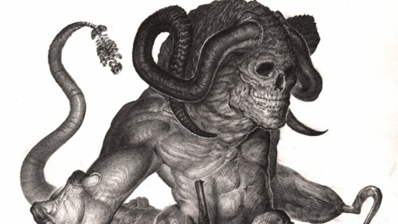 skull demon with horns