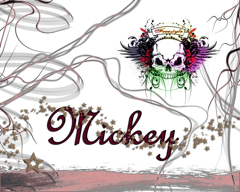 Skull design with Mickey name