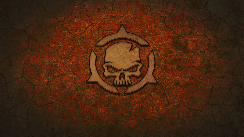Skull Emblem on Cracked Surface