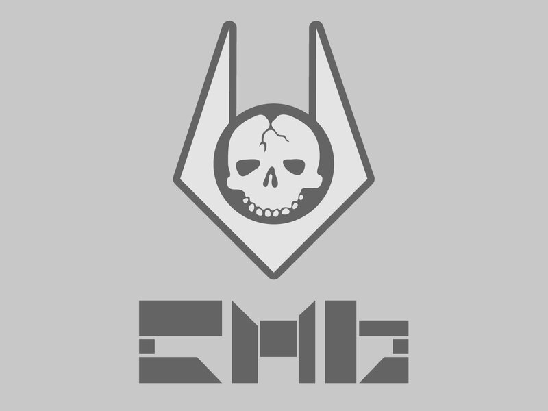skull emblem with angular design