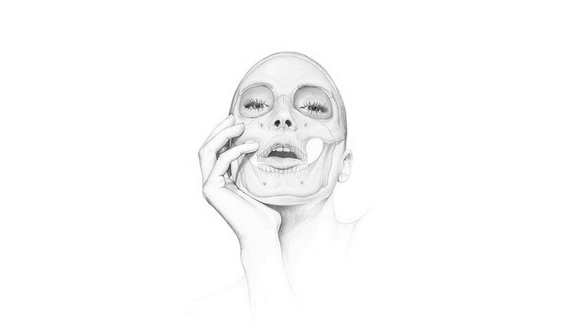 skull face drawing